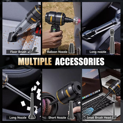 Car Vacuum Portable Cordless, 17000PA Cordless Handheld Car Vacuum Rechargeable, Brushless Motor with Digital Display, Mini Small Vacuums Cleaner for Office Desk Home Kitchen Car Pet Hair, Travel